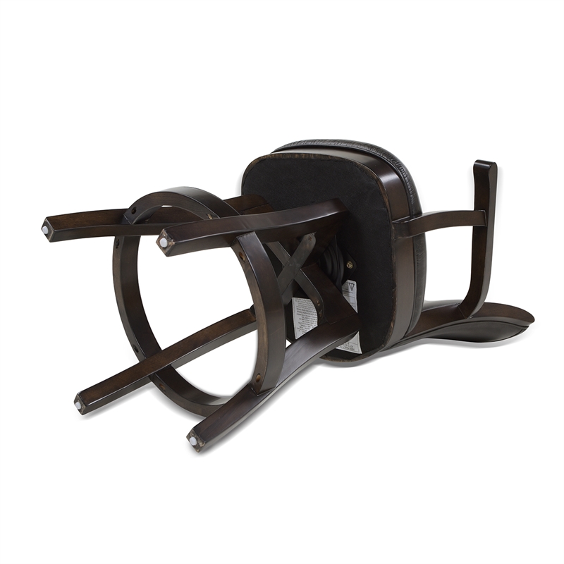 Pemberly Row Swivel Counter Height Bar Stool Vintage Black Brown Faux Leather