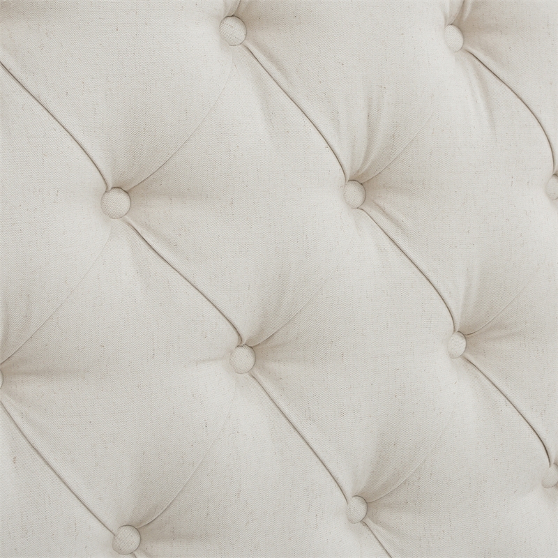 Pemberly Row Contemporary King Platform Bed Frame Light Beige