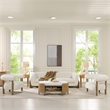 Pemberly Row Mid-Century Modern Barrel Accent Arm Chair Ivory White Boucle