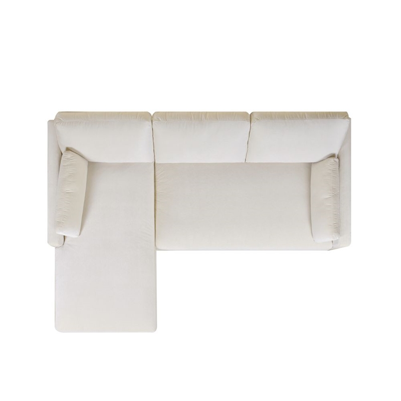 Pemberly Row Reversible Chaise Sectional Sofa French Beige Performance Velvet