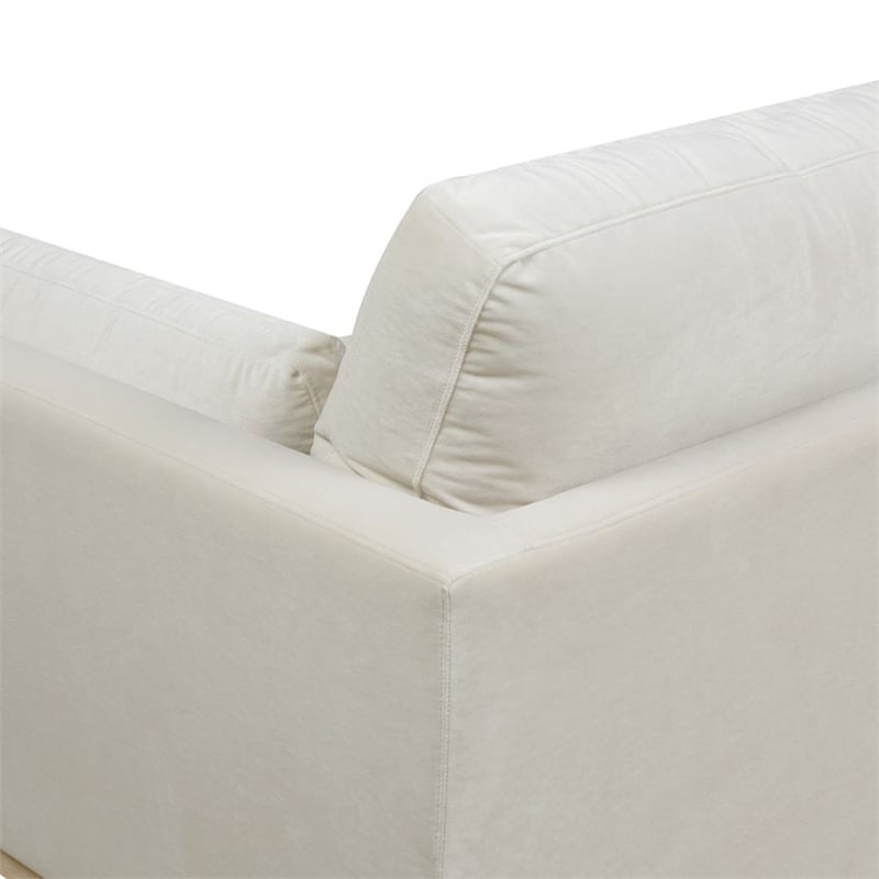 Pemberly Row Reversible Chaise Sectional Sofa French Beige Performance Velvet