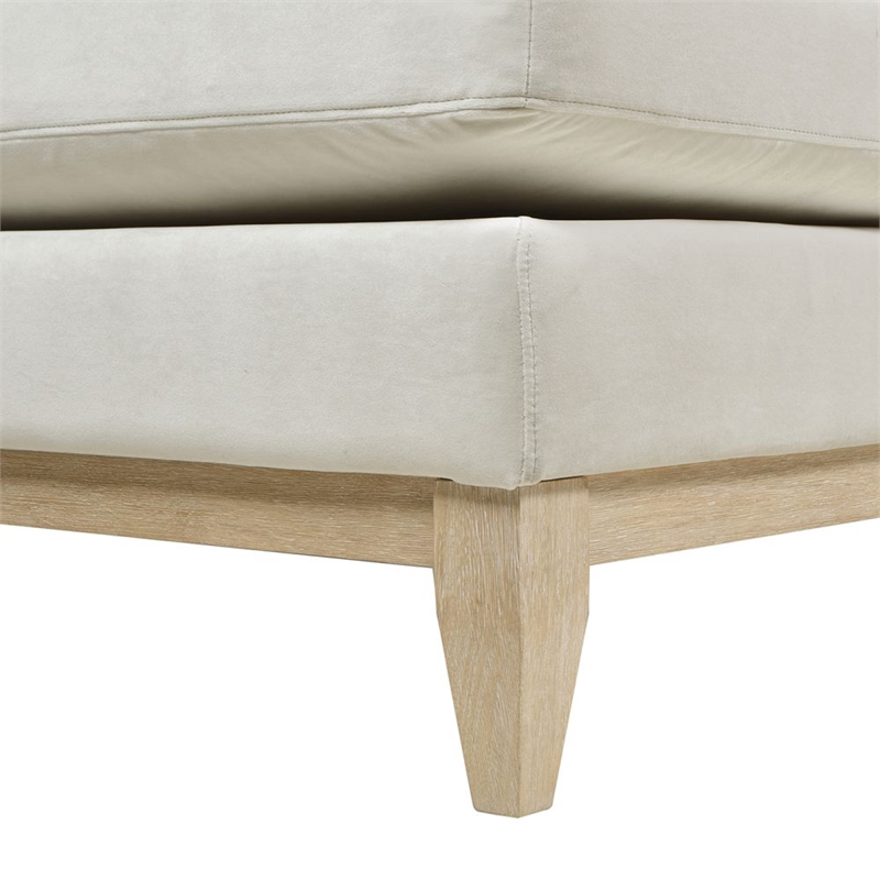 Pemberly Row Reversible Chaise Sectional Sofa French Beige Performance Velvet