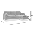 Pemberly Row Reversible Chaise Sectional Sofa French Beige Performance Velvet