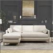 Pemberly Row Reversible Chaise Sectional Sofa French Beige Performance Velvet