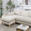 Pemberly Row Reversible Chaise Sectional Sofa French Beige Performance Velvet