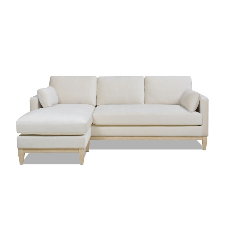 Pemberly Row Reversible Chaise Sectional Sofa French Beige Performance Velvet