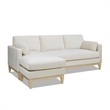 Pemberly Row Reversible Chaise Sectional Sofa French Beige Performance Velvet