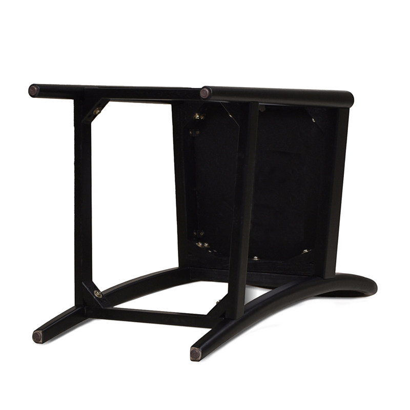 Pemberly Row Curved Back Cane Rattan Counter Stool Set of 2 Ebony Black Boucle