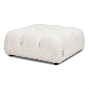 Pemberly Row 36&quot Modular Modern Cocktail Ottoman Ivory White Boucle