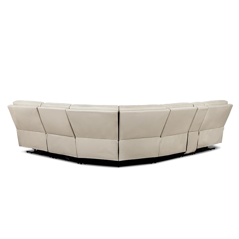 Pemberly Row Modern Power Motion 6 Piece Reclining Sectional with Cup Holders