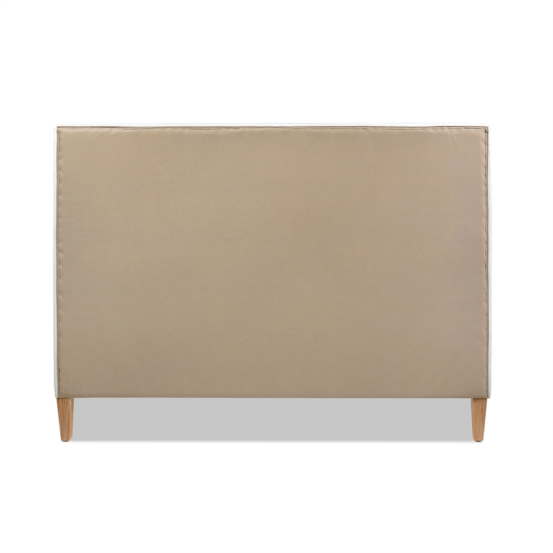 Pemberly Row Upholstered Cane-Back Platform Bed Queen Snow White