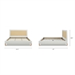 Pemberly Row Upholstered Cane-Back Platform Bed Queen Snow White