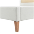 Pemberly Row Upholstered Cane-Back Platform Bed Queen Snow White