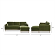Pemberly Row Velvet Upholstered Reversible Chaise Sectional Sofa in Olive Green