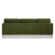 Pemberly Row Velvet Upholstered Reversible Chaise Sectional Sofa in Olive Green