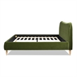 Pemberly Row Curved Headboard Upholstered Platform Bed King Olive Green
