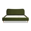 Pemberly Row Curved Headboard Upholstered Platform Bed King Olive Green