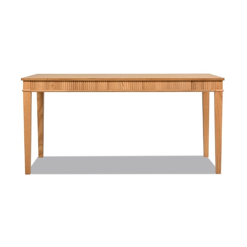 Pemberly Row Farmhouse 1-Drawer Fluted Home Office Writing Desk Natural Blonde