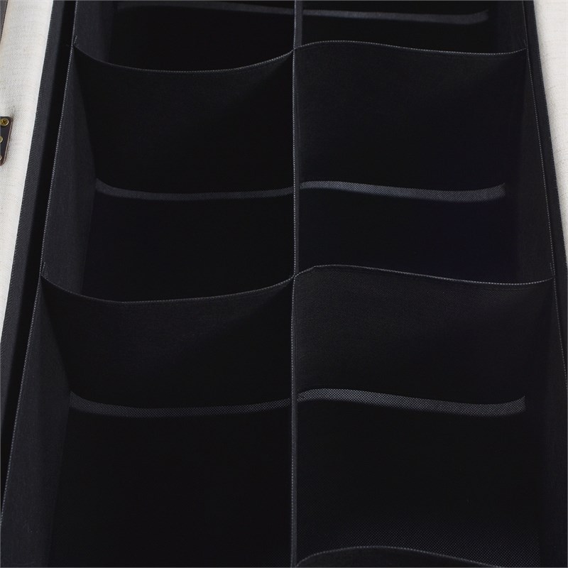 Pemberly Row Contemporary Shoe Storage Divider Insert Accessory in Black