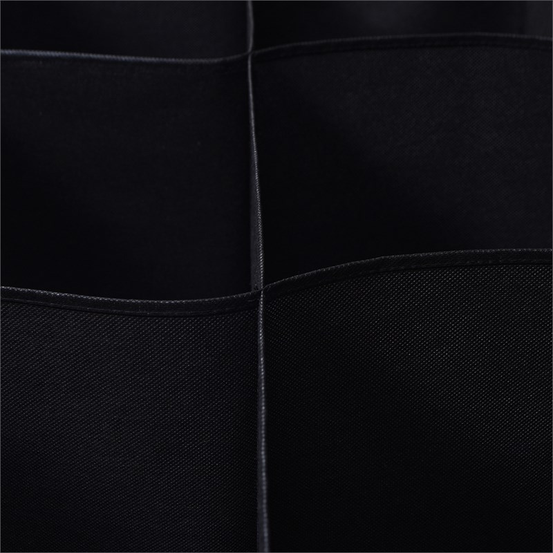 Pemberly Row Contemporary Shoe Storage Divider Insert Accessory in Black