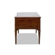 Pemberly Row Gold Accent 5-Drawer Wood Executive Desk Walnut Brown