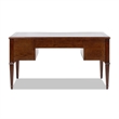 Pemberly Row Gold Accent 5-Drawer Wood Executive Desk Walnut Brown