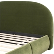 Pemberly Row Upholstered Platform Bed in Olive Green Performance Velvet