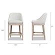 Pemberly Row Coastal Curved Back Upholstered Counter Stool Gray Polyester Wool