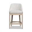 Pemberly Row Coastal Curved Back Upholstered Counter Stool Gray Polyester Wool