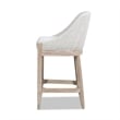 Pemberly Row Coastal Curved Back Upholstered Counter Stool Gray Polyester Wool