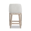 Pemberly Row Coastal Curved Back Upholstered Counter Stool Gray Polyester Wool