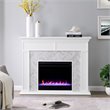 Pemberly Row Contemporary Tiled Marble Color Changing Electric Fireplace