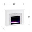 Pemberly Row Contemporary Tiled Marble Color Changing Electric Fireplace
