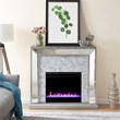 Pemberly Row Contemporary Mirrored Color Changing Electric Fireplace