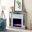 Pemberly Row Contemporary Mirrored Color Changing Electric Fireplace