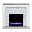 Pemberly Row Contemporary Mirrored Color Changing Electric Fireplace