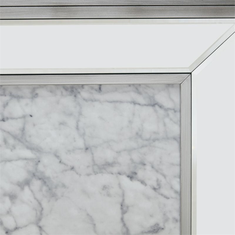 Pemberly Row Contemporary Mirrored Color Changing Electric Fireplace