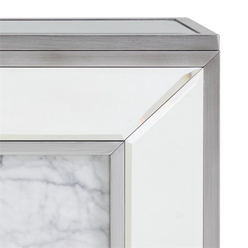 Pemberly Row Contemporary Mirrored Color Changing Electric Fireplace