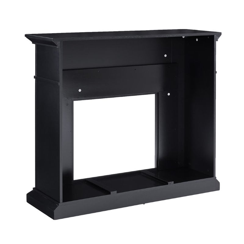 Pemberly Row Marble Color Changing Electric Fireplace in Black