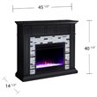 Pemberly Row Marble Color Changing Electric Fireplace in Black