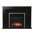 Pemberly Row Traditional Wood Electric Fireplace in Black Finish