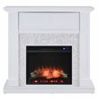 Pemberly Row Transitional Wood Electric Media Fireplace in White