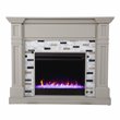 Pemberly Row Contemporary Wood Color Changing Electric Fireplace in Gray