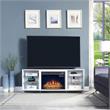 Pemberly Row Wood Fireplace with Media Wire Management in White