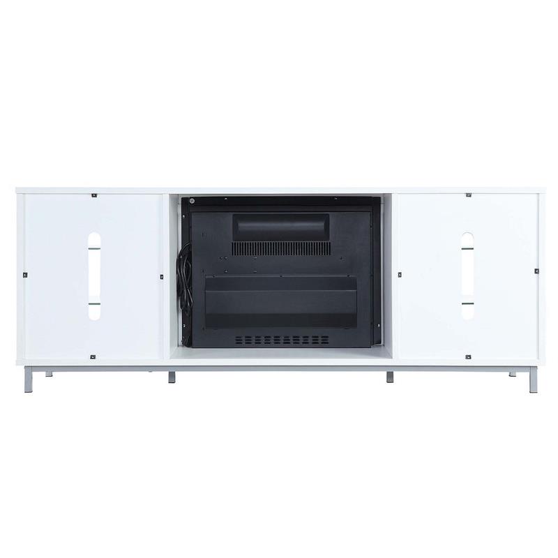 Pemberly Row Wood Fireplace with Media Wire Management in White