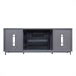 Pemberly Row Wood Fireplace with Media Wire Management in Gray