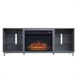 Pemberly Row Wood Fireplace with Media Wire Management in Gray