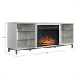Pemberly Row Wood Fireplace with Media Wire Management in Beige