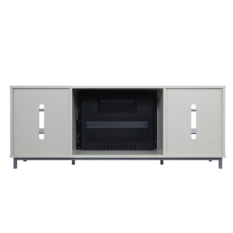 Pemberly Row Wood Fireplace with Media Wire Management in Beige