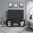 Pemberly Row Wood Fireplace with Media Wire Management in Black